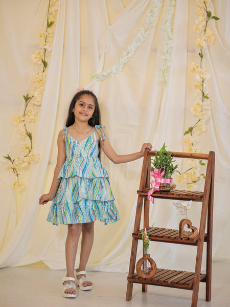 Abstract print Cambric Cotton dress