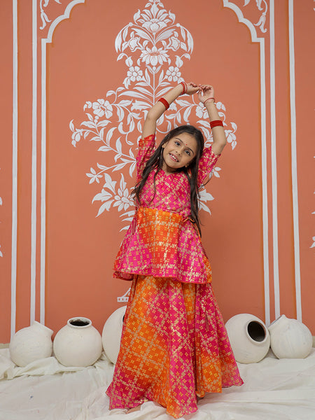 Ghatchola Print Multicolor Doriya Ethnic set