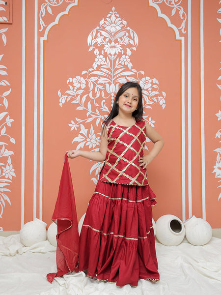 Maroon Kurti Lehenga set