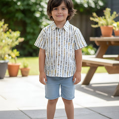 Kids Printed Pure Cotton Half Sleeve Shirt