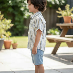 Kids Printed Pure Cotton Half Sleeve Shirt