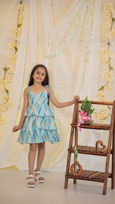 Abstract print Cambric Cotton dress