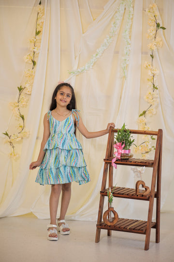 Abstract print Cambric Cotton dress