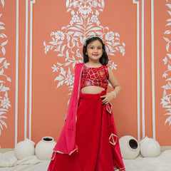 Rani Pink Velvet Lehenga set