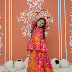 Ghatchola Print Multicolor Doriya Ethnic set