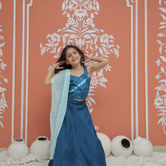 Upada Silk Tye and Dye Lehenga set