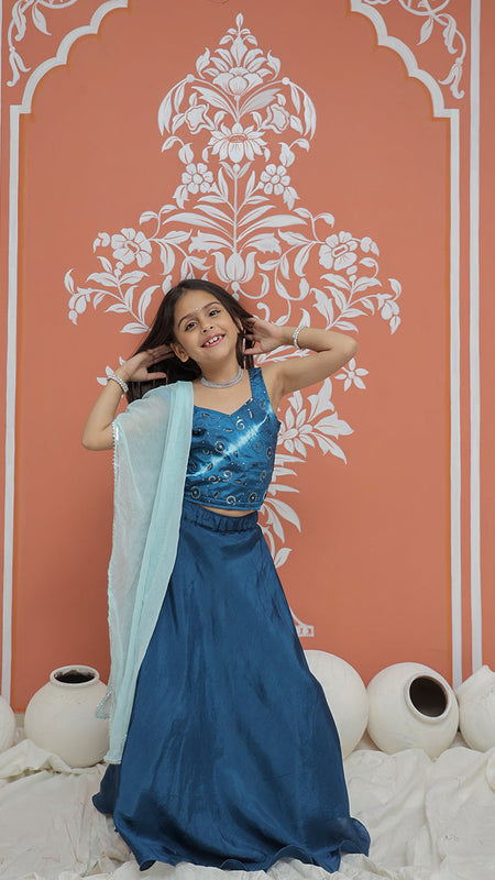 Upada Silk Tye and Dye Lehenga set