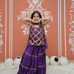 Purple Kurti Lehenga set