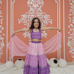 Lilac Lurex Cotton Lehenga set