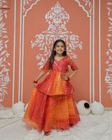 Bandhani Print Multicolor Doriya Ethnic set