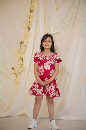 Botanical print Cambric Cotton dress