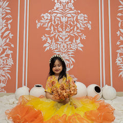 Yellow Multi colored Lehenga set