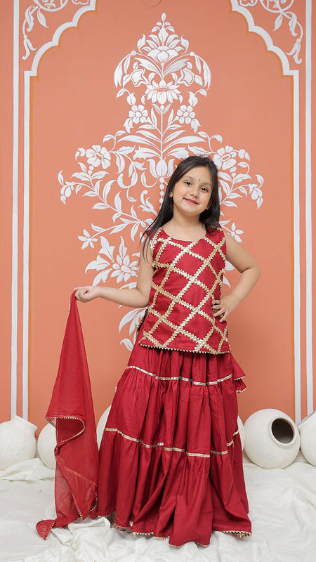 Maroon Kurti Lehenga set