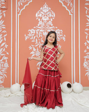 Maroon Kurti Lehenga set