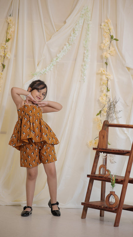 Flamingo print Cotton Coord Set