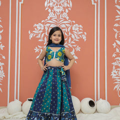Teal colored Lehenga set