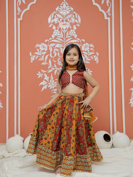 Mustard colored Lehenga set