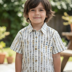 Kids Printed Pure Cotton Half Sleeve Shirt