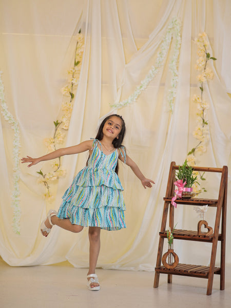 Abstract print Cambric Cotton dress