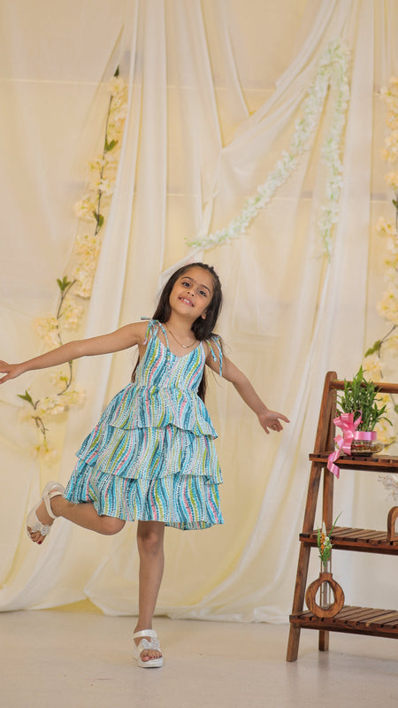 Abstract print Cambric Cotton dress