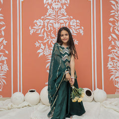 Green Multicolor Gota Design Kurta Palazzo Dupatta Set