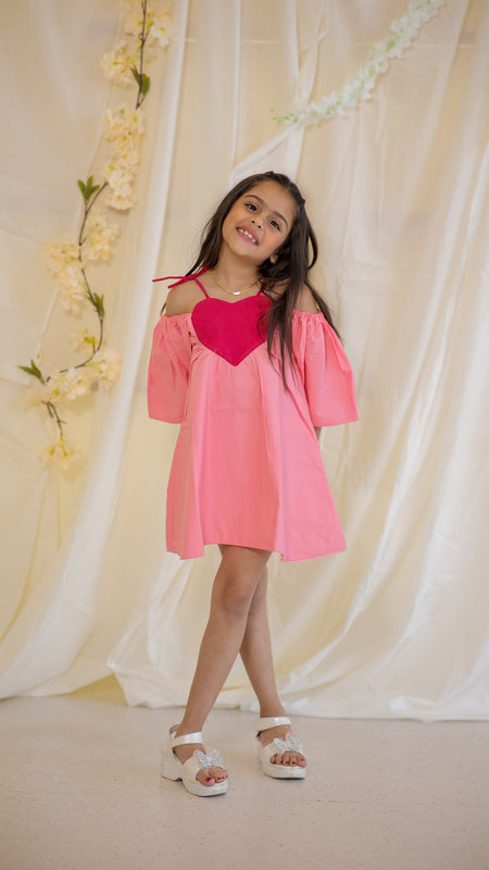 Barbie coded Heart Cotton dress