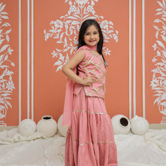 Baby Pink Kurti Lehenga set