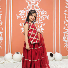 Maroon Kurti Lehenga set