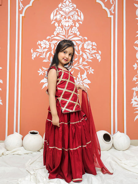 Maroon Kurti Lehenga set