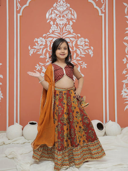 Mustard colored Lehenga set