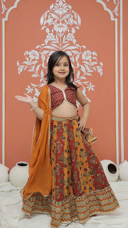 Mustard colored Lehenga set