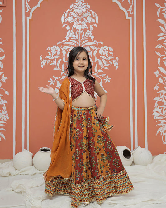 Mustard colored Lehenga set