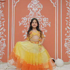 Yellow Multi colored Lehenga set