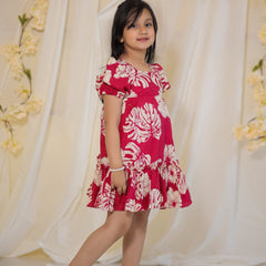 Botanical print Cambric Cotton dress