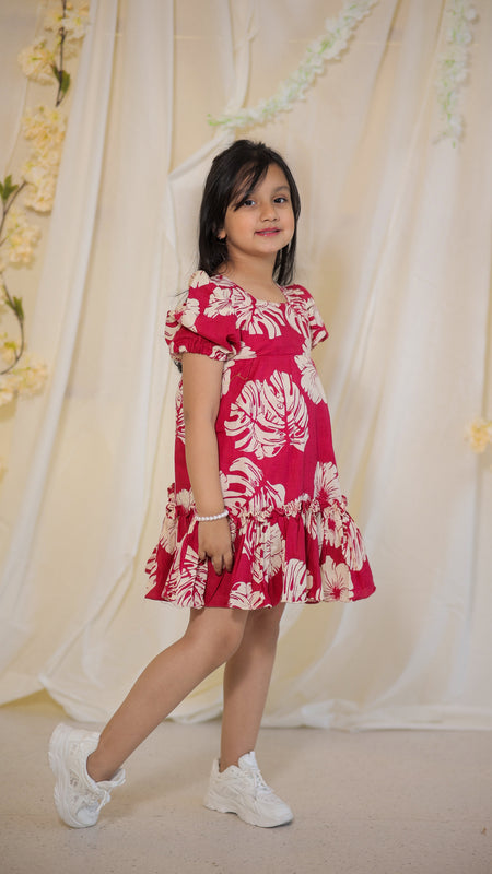 Botanical print Cambric Cotton dress