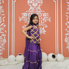Purple Kurti Lehenga set