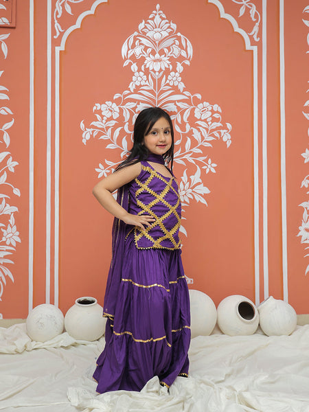 Purple Kurti Lehenga set