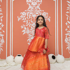 Bandhani Print Multicolor Doriya Ethnic set