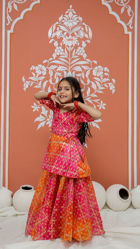 Ghatchola Print Multicolor Doriya Ethnic set