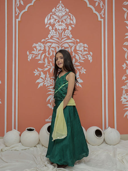 Upada Silk Tye and Dye Lehenga set