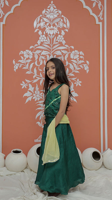 Upada Silk Tye and Dye Lehenga set