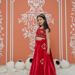 Rani Pink Velvet Lehenga set