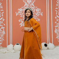 Rust Velvet Lehenga set