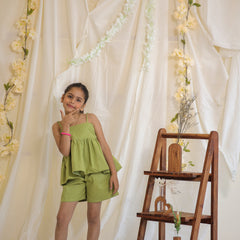 Green Jacquard Cotton Coord Set