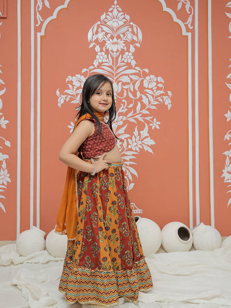 Mustard colored Lehenga set