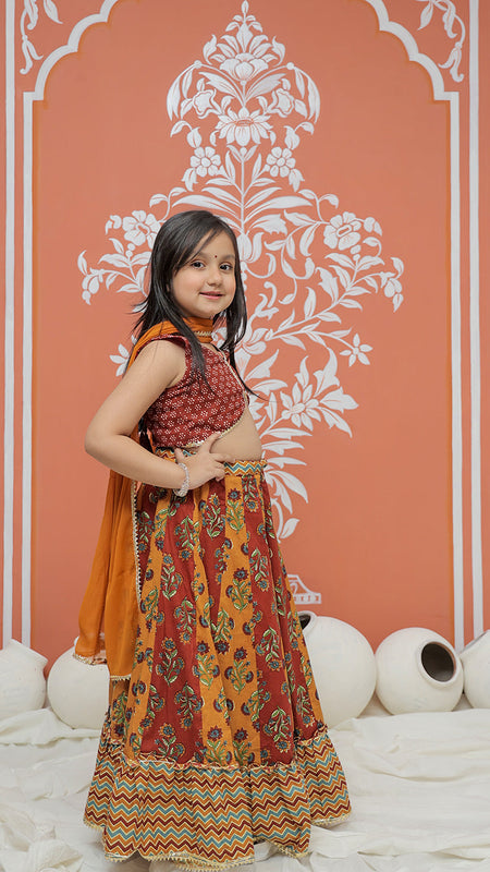 Mustard colored Lehenga set