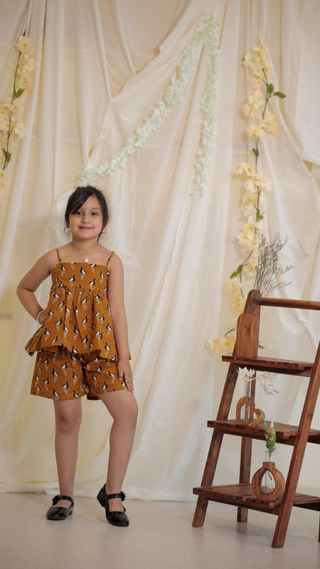 Flamingo print Cotton Coord Set