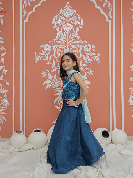 Upada Silk Tye and Dye Lehenga set