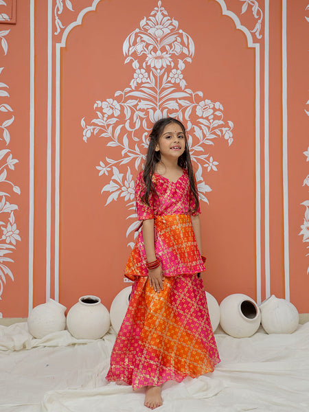 Ghatchola Print Multicolor Doriya Ethnic set