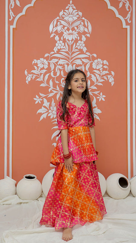 Ghatchola Print Multicolor Doriya Ethnic set